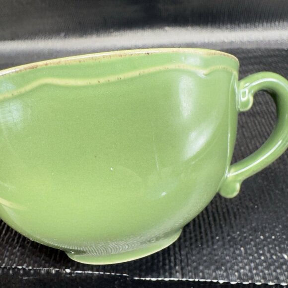 Pierre Deux Green Teacup Cup Mug Stoneware Ceramic Made In Portugal Vintage Cup - Picture 7 of 10